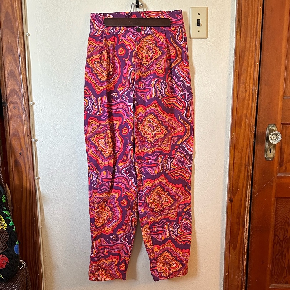 Lucy & Yak Purple and Orange Patterned Pants